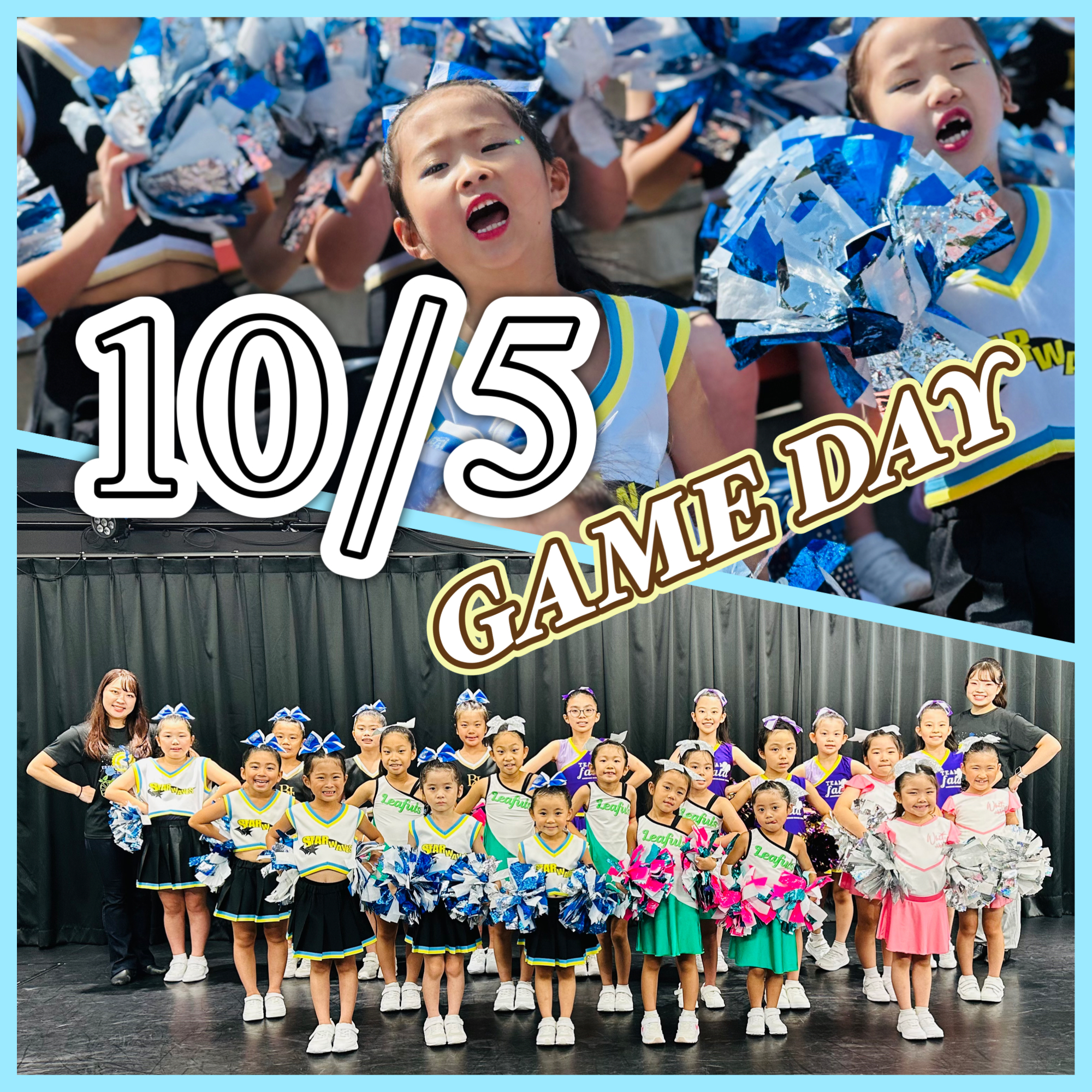 Cheer Club★キッズLサイズイニシャル記入有 出演告知】10/5(日)YACHIYO FLAGs & BIG BLUES応援! - CU